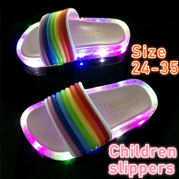 rainbow kids slippers