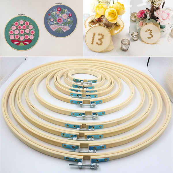 Handmade Diy Bamboo Cross Stitch Frame Round Loop Sewing Tools Embroidery Hoop 