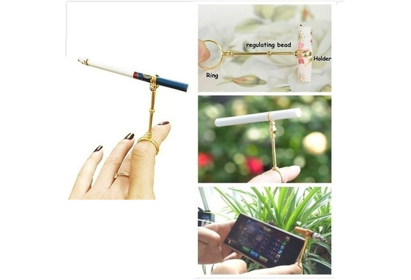 cigarette holding ring clip Vintage Ring Cigarette Holder Rack Cigarette Finger Clip Holder Cigarette Holder Ring Rack Cigarette Clip Smoking Accessories Red zirconias PACKAGING Every order comes with a Kuurths sphere and an owners guide Casio's pipe yubiwa cigarette holder