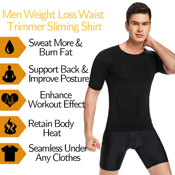 Men Slimming Body Shaper Posture Corrector Vest Tummy Compression T-Shirt  Tops