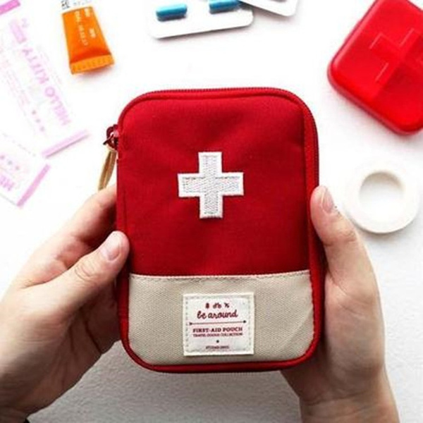 Portable First Aid Kit Bag Pouch Travel Medicine Package Emergency Kit Bags Outdoor Small Medicine Divider Storage Organizer Survival Kit Wish
