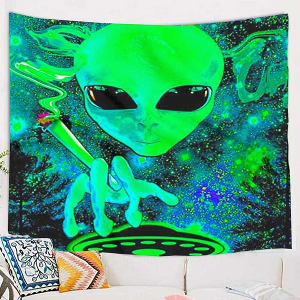 Psychedelic Tapestry Trippy Alien Take Me To Your Dealer Bandana Wall Hanging Hippie Art Room Bedroom Decor Wish