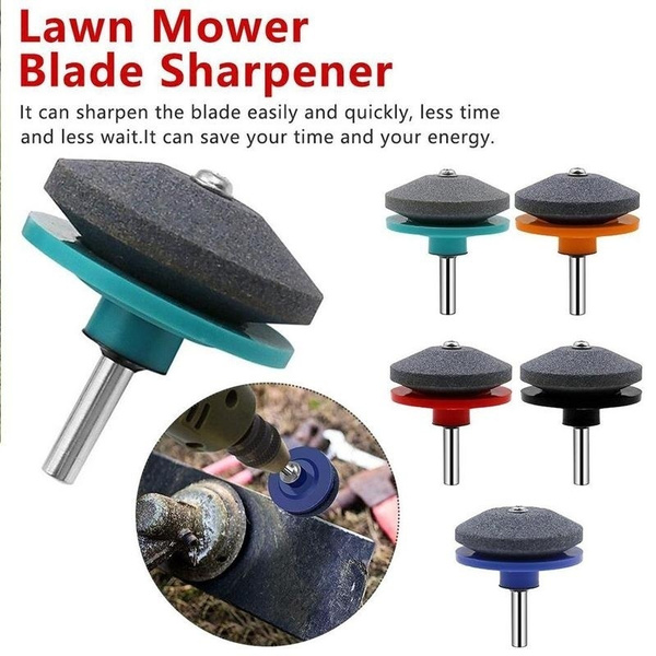 2Pcs Universal Lawn Mower Faster Blade Sharpener Grinding Garden Kit Power Drill