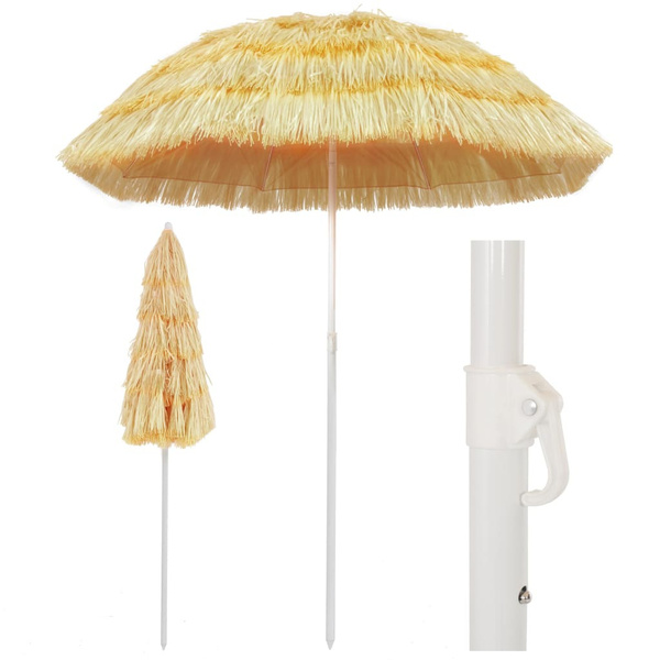 Beach Umbrella Natural 180 cm Hawaii Style Strandschirm Zonnescherm ...