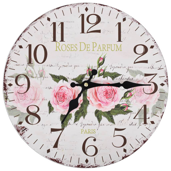 Vintage Kitchen Wall Clock Flower 30 cm Wanduhr wandklok horloge murale