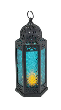 Blue Stunning Star Glass Votive Tea Light Candle Holder Hanging Lighting Lantern Wedding Birthday Party Home Garden Decoration