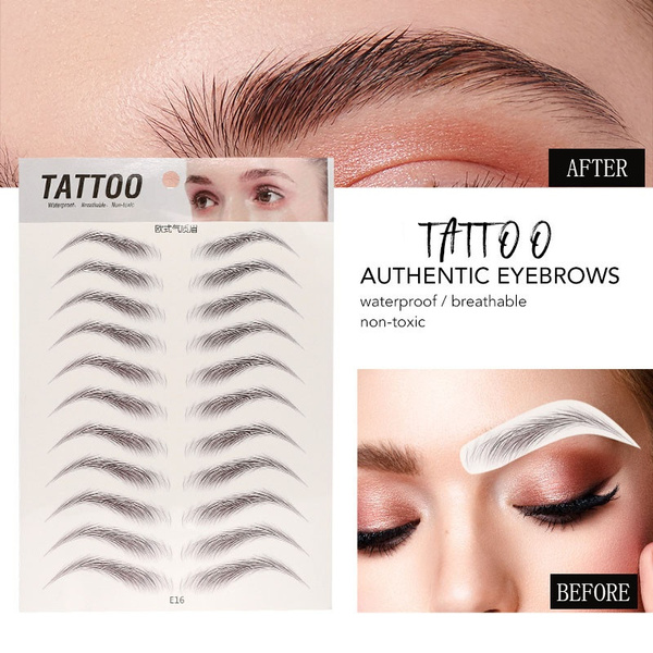 3D Fake Eyebrow Tattoo Sticker Real Look Waterproof Eyebrows Stick On  Makeup | eBay