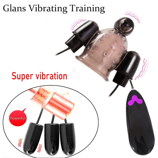 Super Multiple Speeds Vibrating Head Sleeve Male Glans Training Stimulation Orgasm Sex Products