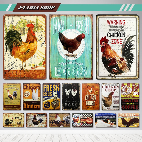 Chicken Coop Farm Metal Posters Vintage Tin Signs Kitchen Farm Home Wall  Decor | Wish