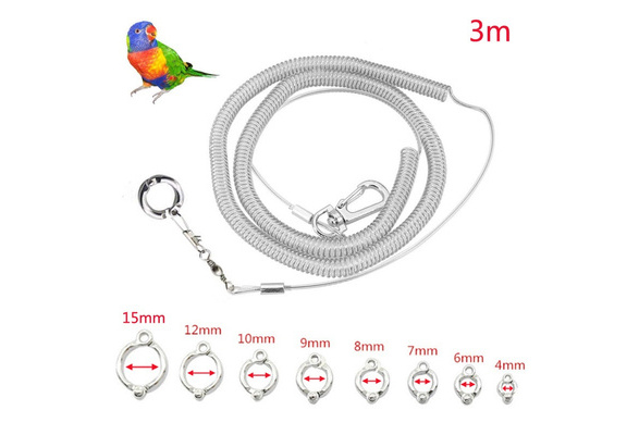 LIANG Solid Stainless Steel Bird Anklet,3M Ultra-Light Parrot Bird Harness Leash Anti-bite Outdoor Flying Training Rope Pet Supplies