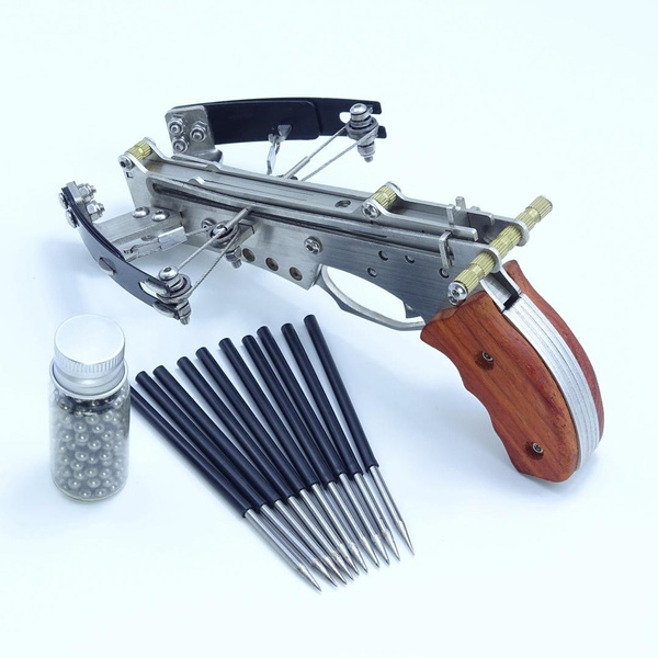High Quality Recurve Mini Crossbow LIE Stainless Steel and Aluminum Outdoor  Shooting Toy Including Installation Tools Fire 4MM Arrow and 4MM Steel Ball