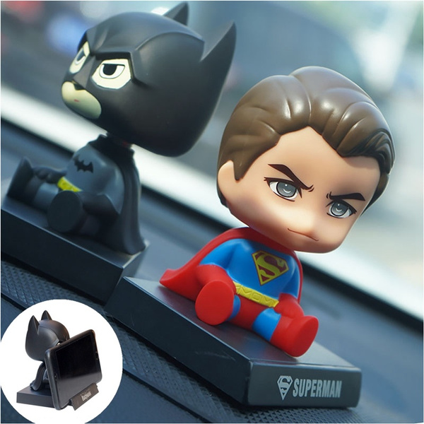 Funny Shaking Head Doll Cartoon New Batman Superhero Action Figure Mobile  Phone Holder Car Ornaments Decoration Creative Gift Toys | Wish