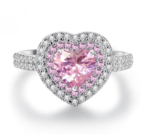 Joyería Femenina 925 Anillo De Plata Esterlina Rosada Blanca Joyería Femenina 925 Anillo De Plata Esterlina Rosada Blanca