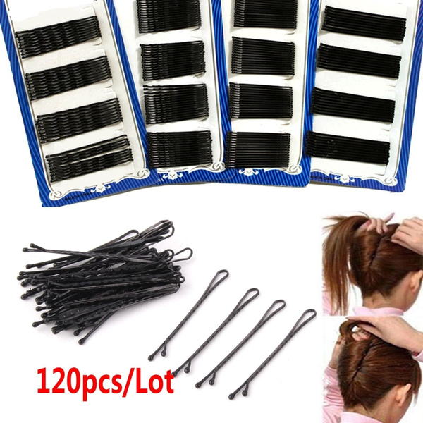 120PC Bobby Pins BLACK Snap Clip Hair pins Wave Styling Boby Pins 