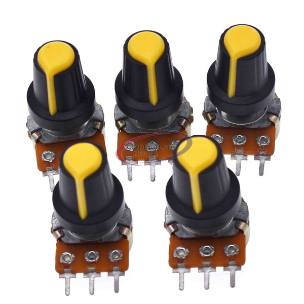 5pcs 10K 1K 100K 5K 50K OHM 3 Terminal Linear Taper Rotary ...