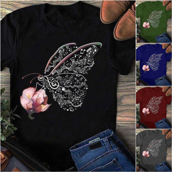 butterfly print shirt womens