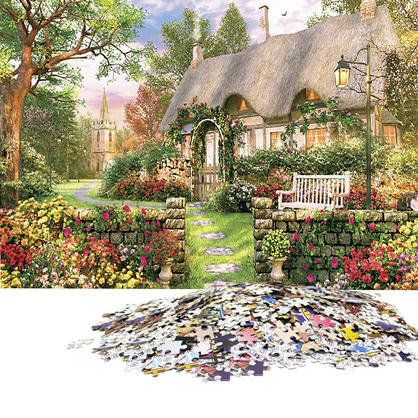 House Of Puzzles 1000 piece jigsaw puzzle OLD MILL horse cart river boat dog 