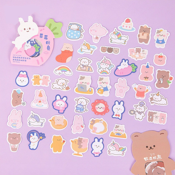 40pcs Cute Animal Decoration Stickers DIY Decoration Diary Stationery ...