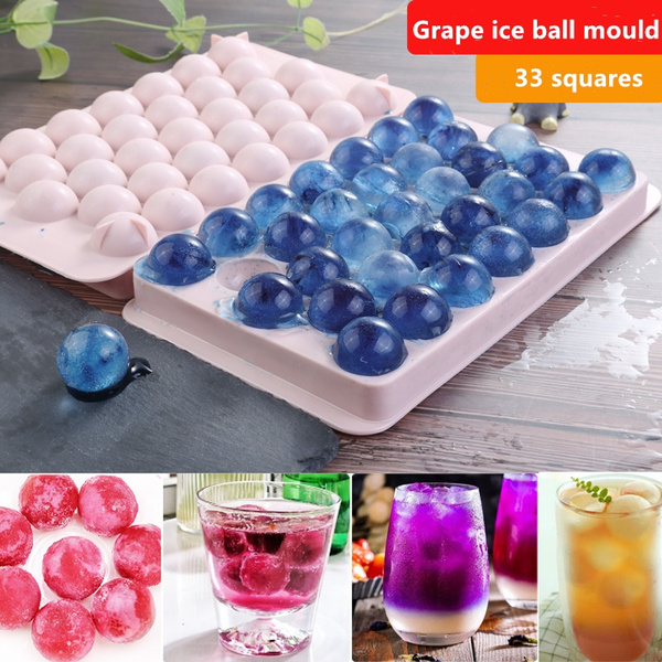 Grape ice ball round block quick freezer mold silicone frozen small ball  ice lattice manual DIY ice box