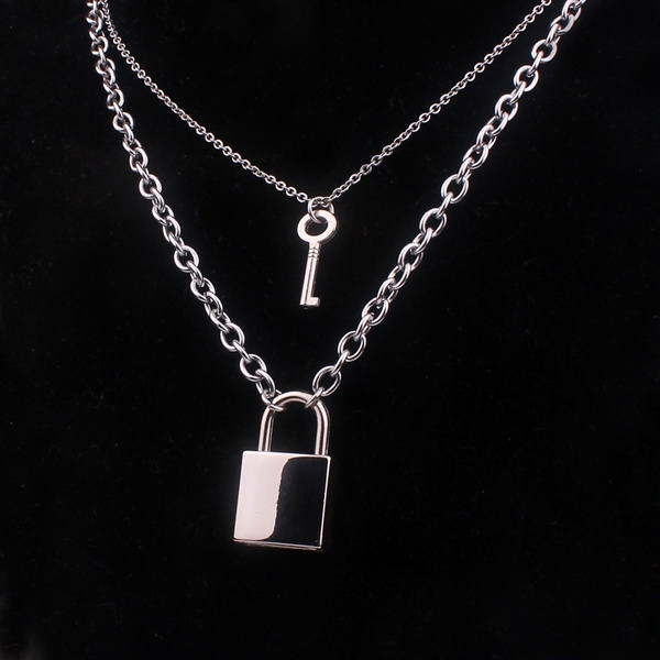 padlock chain necklace womens