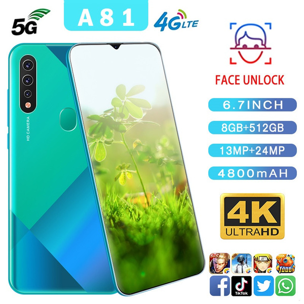 A81 Smartphone with 3G/4G /5G Network 6.7inch 8+512GB Large Memory 10 ...