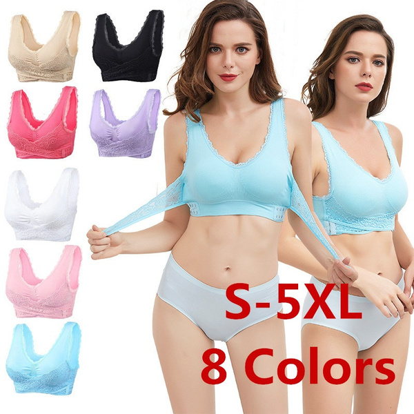 Sexy Women Lingerie Lace Solid Color Cross Side Buckle Without Rims  Gathered Sports Underwear Sleep Bra Yoga Bra Sport Bra