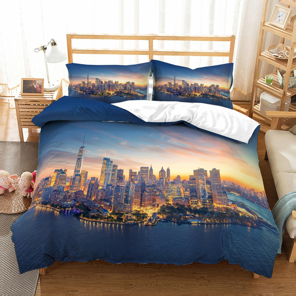 City Theme Pattern 3d Printed Down Duvet Cover  Comforters Bedding Sets 