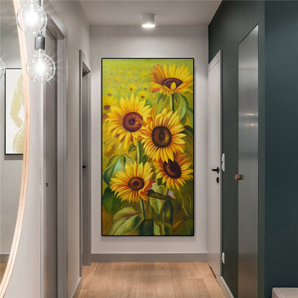 DJDL Hummingbird Sunflower Canvas Wall Art Prints Home Decor Painting Poster