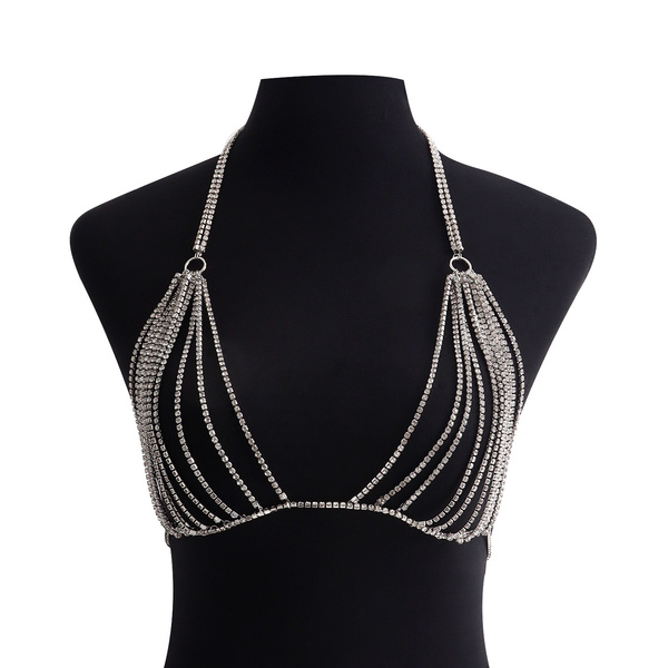 Jewelry Bikini Rhinestone Body Chains Bra Chest Crystal Jewelry Bikini Rhinestone Body Chains Bra Chest Crystal