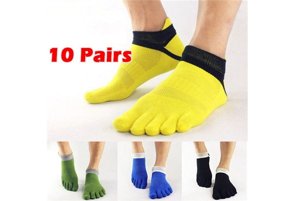 Cosfash Men's Cotton Toe Socks Five Finger Low Cut Athletic Socks