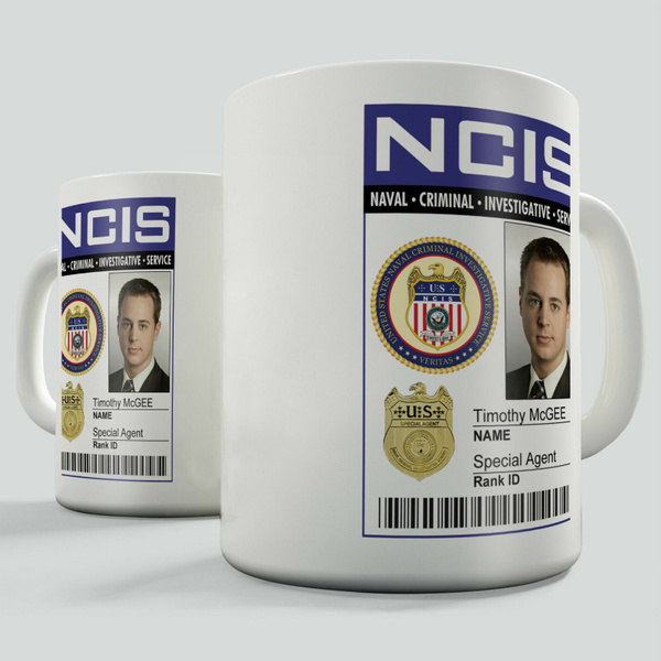 NCIS Badge With short character description Leroy Jethro Gibbs Gift Mug