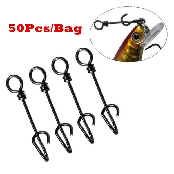 Practical Fishing Accessories Quick Connection Rolling Snap Fishing Fastach  Clips Stainless steel Connector Swivels Connector