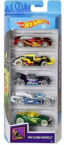 hot wheels hw glow wheels 5 pack