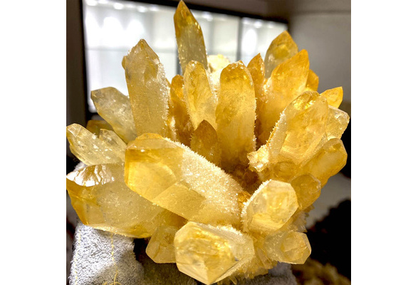 High Quality Natural Yellow Phantom Ghost Quartz Crystal Big Clusters For Decoration Wish