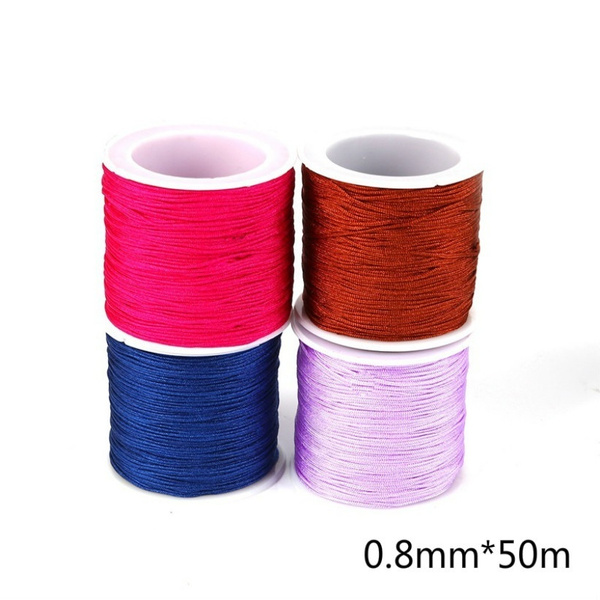0.8mm*50m Solid Color Beading Thread Handwoven Rope for Chinese Knot
