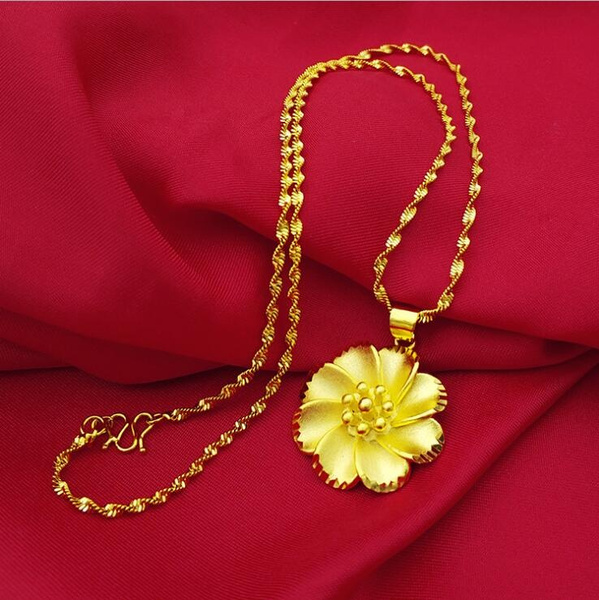 real gold flower necklace