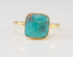 Sterling, Turquoise, Engagement, Rose Gold Ring