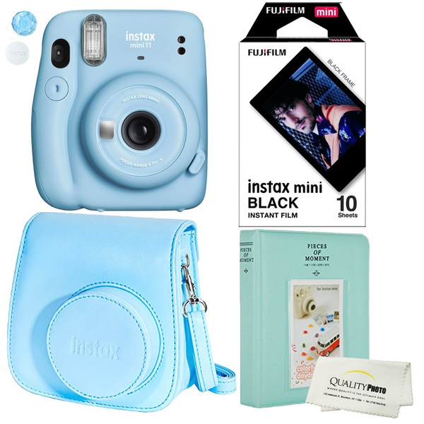 Begeleiden Bedachtzaam Storing Fujifilm Instax Mini 11 Polaroid Ice Blue Instant Camera Plus Original Fuji  Case, Photo Album and Fujifilm Character 10 Films (Black) | Wish