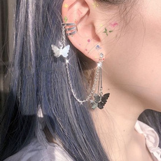 butterfly, fashionjewelryforwomen, dangleearing, earcuffclipearring
