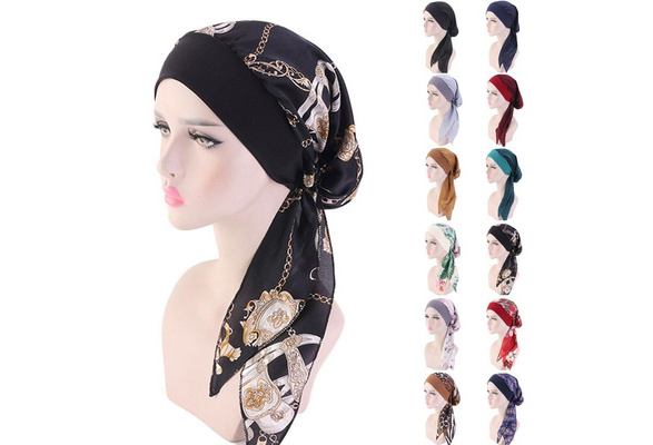 Muslim Women Hijab Cancer Hat Chemo Cap Hair Loss Head Scarf Turban Wraps