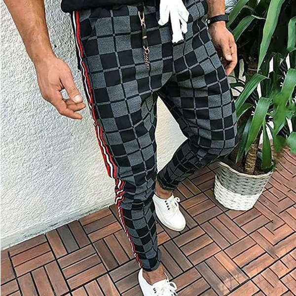 Buy Fluid Mens Checked Trousers Black/White Check