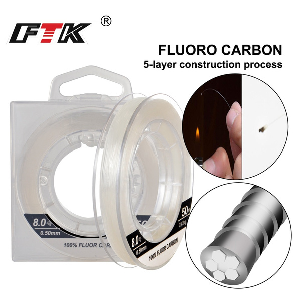 Ligne De Pêche Fluorocarbone FTK – 100 M, Pointe Transparente, Mémoire Faible – Neuf Pour Pêche En Eau Douce