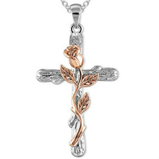 Chain Necklace, Flowers, Cross necklace, Cross Pendant