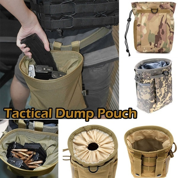 Tactical Rifle Magazine Pouch Drop Dump Bag Molle Military Ammo Bag Heavy Duty 