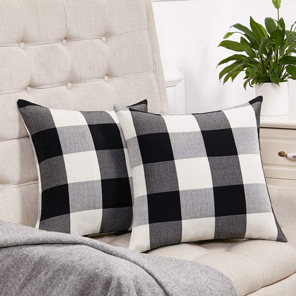buffalo plaid pillows and throws