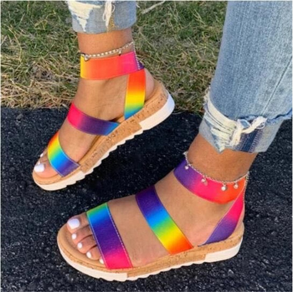 rainbow fashion sandals