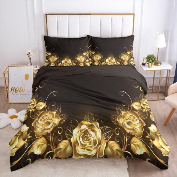 2020 New Luxury Bedding Set Duvet Cover, Gold Bedding Sets King Size