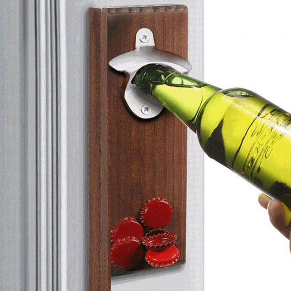 1pc Vintage Bottle Opener Wall Mounted Magnetic Wine Beer Tool Bar Drinking Accessories Home Kitchen Party Supplies Dropship Wish - Antique Wall Mounted Wine Bottle Opener