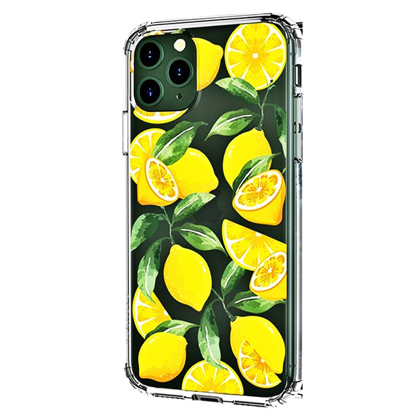 Lemon Pattern Clear Design Transparent Plastic Hard Back Case Phone Case iPhone 4 5 6 7s plus 8 x case Samsung Galaxy S6 S7 S8 cover