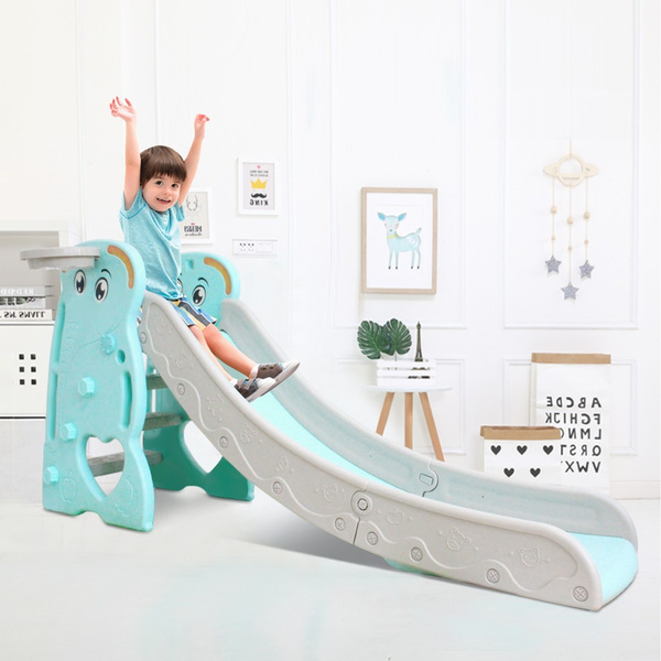 2020 New Toddler Slides And Climbers 3 In 1 Climber Slide Playset With Basketball Hoop Plastic Play Slide Climbing Ride For Kids Ages 2 And Up Kids Slide For Both Indoors Outdoor